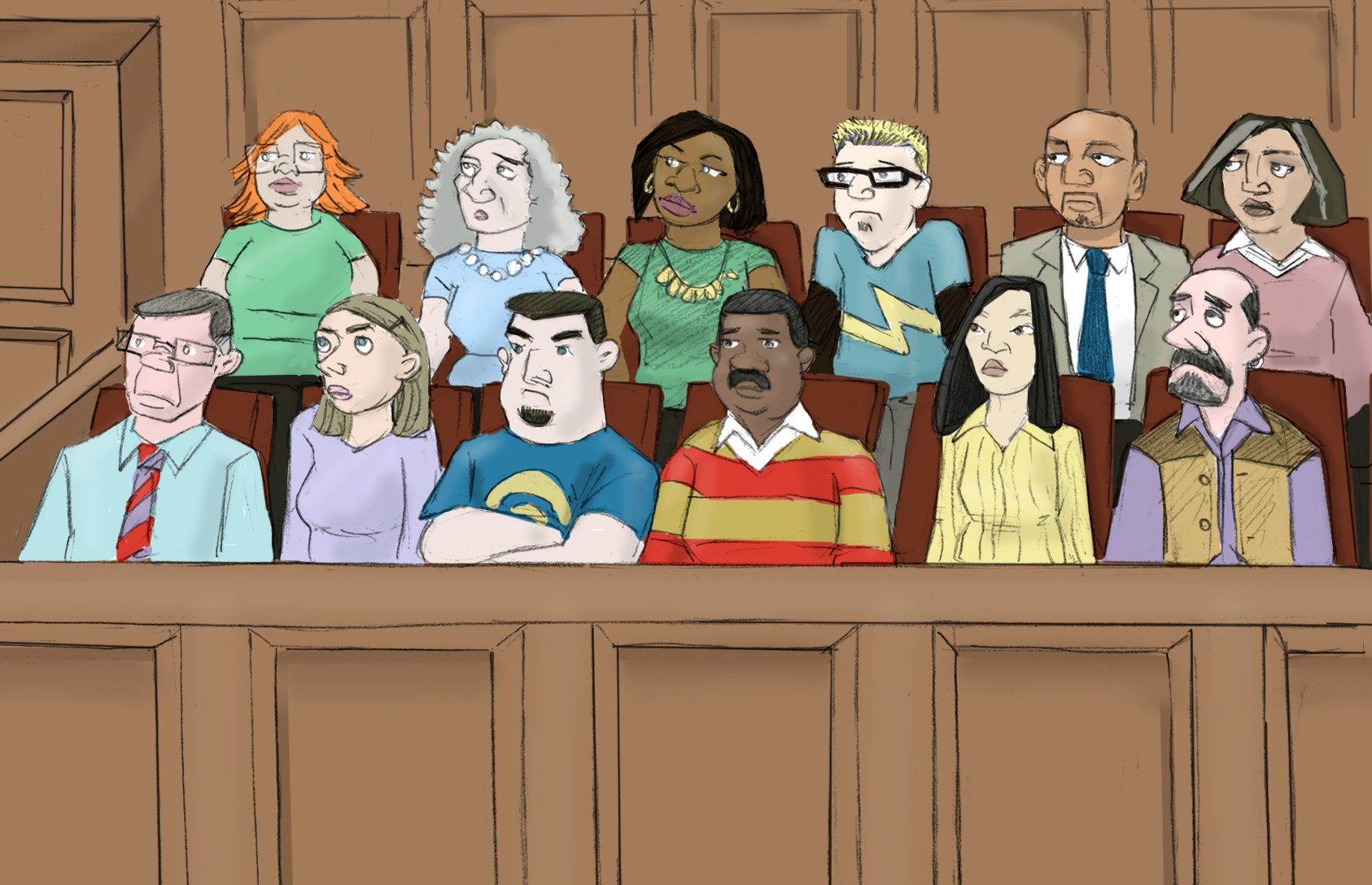 jury (skeptical) drawing - WorkLife Law