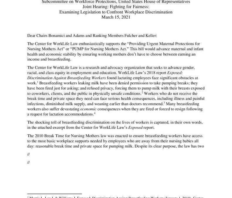 thumbnail of 2021-03-15 CWLL PUMP Act Support Letter House Committee on Education and Labor Hearing